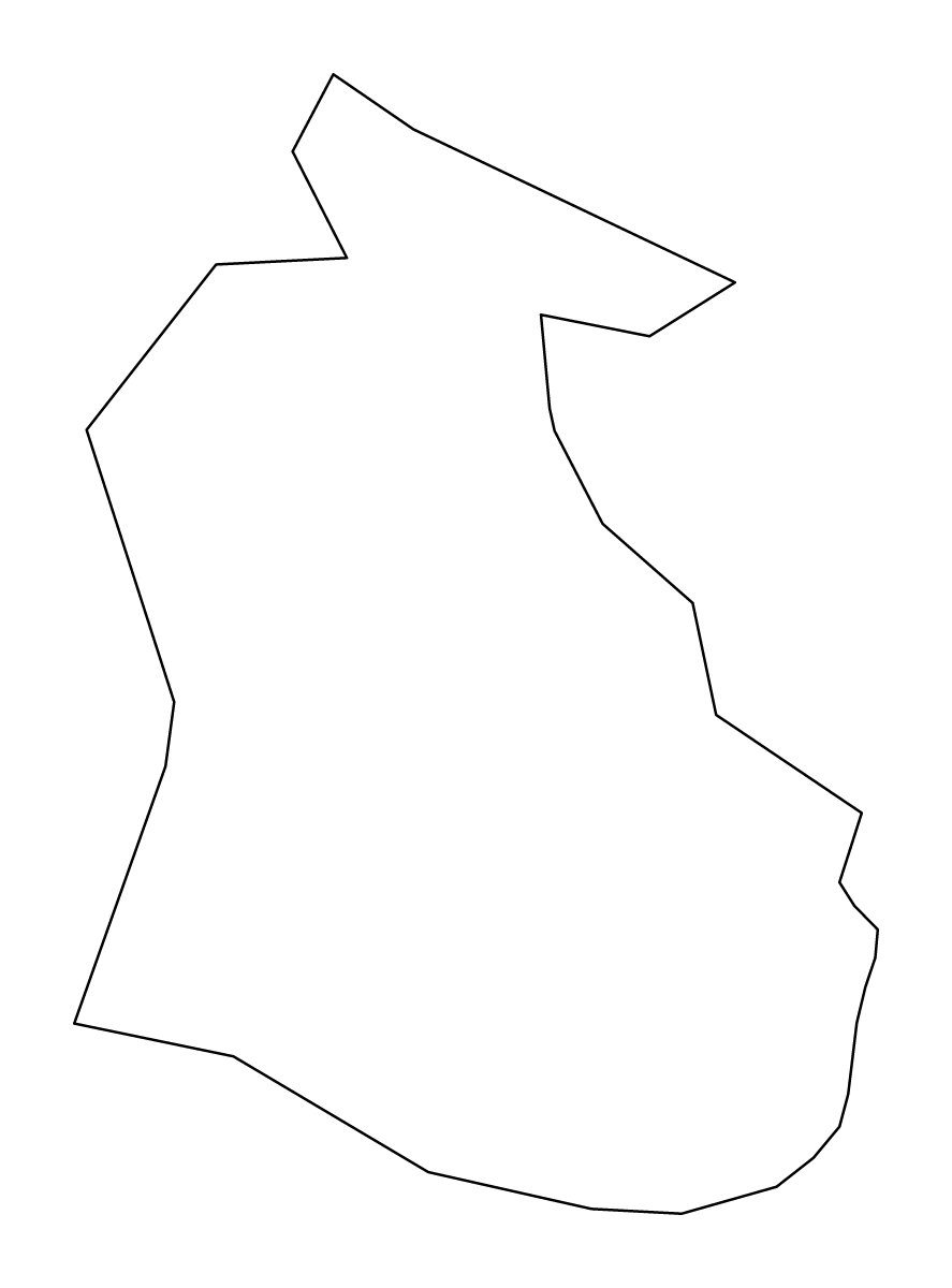 Outline map of Križevci Municipality, Slovenia.