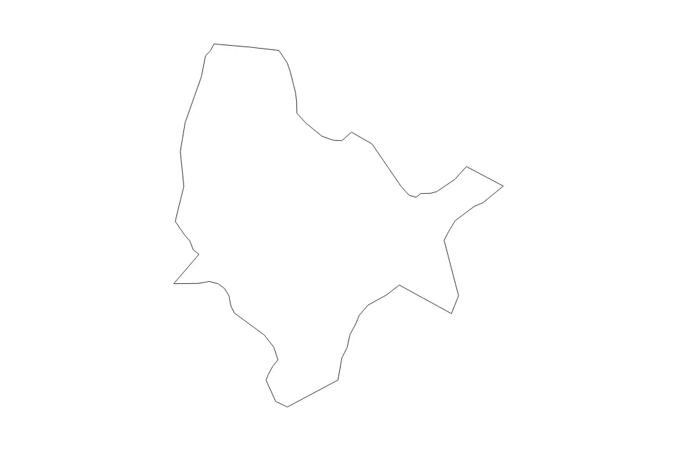 Outline map of Lenart Commune, Slovenia with subdivision borders.
