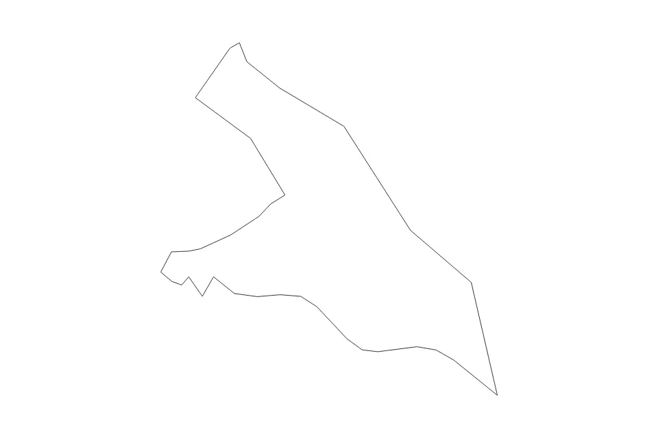 Outline map of Lendava Commune, Slovenia with subdivision borders.