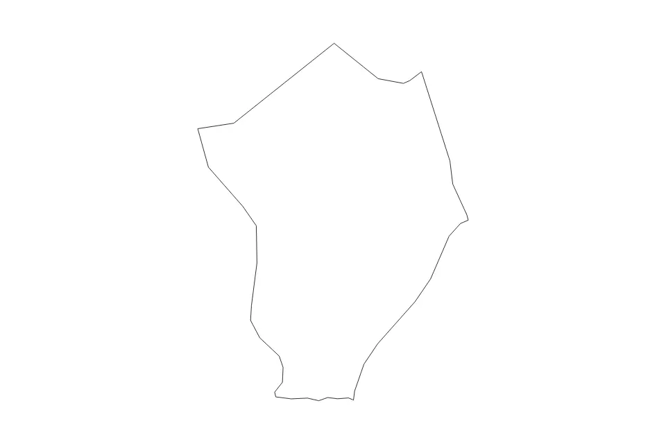 Outline map of Loška Dolina Commune, Slovenia with subdivision borders.