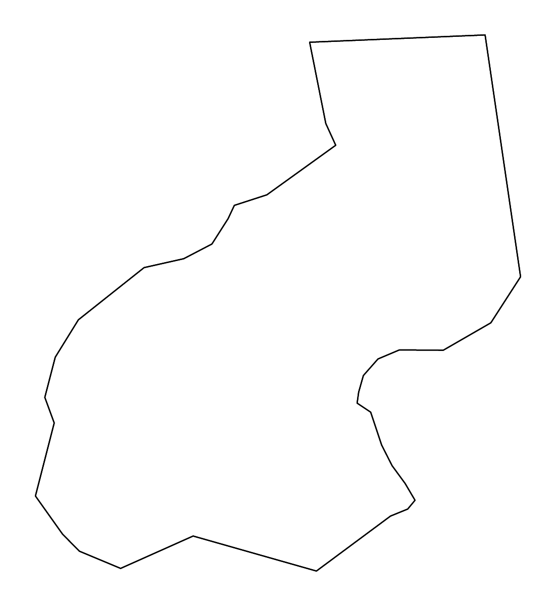 Outline map of Medvode Municipality, Slovenia with rivers.