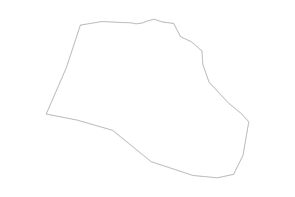 Outline map of Mežica Commune, Slovenia with subdivision borders.