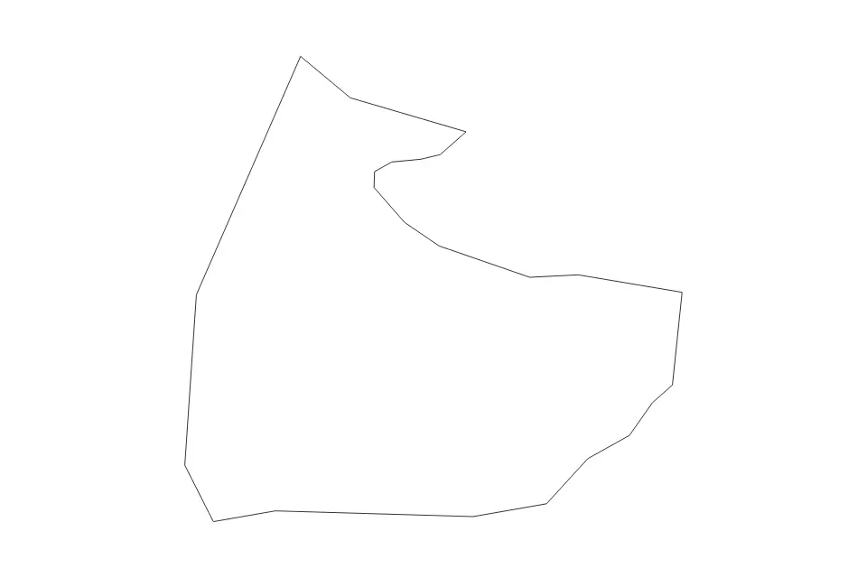 Outline map of Miren–Kostanjevica Commune, Slovenia with subdivision borders.