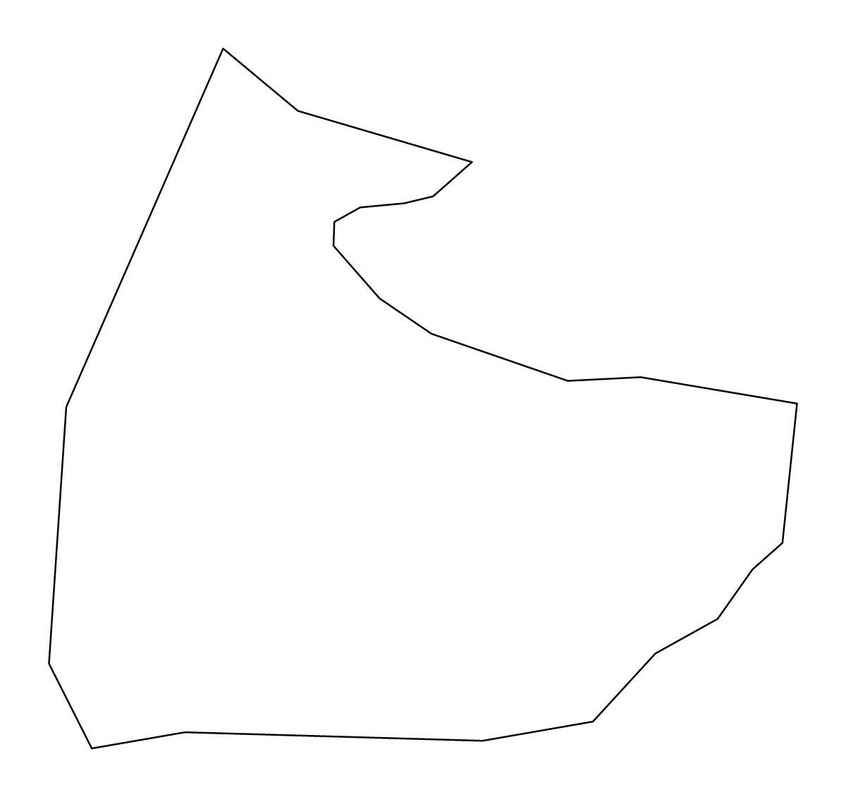 Outline map of Miren–Kostanjevica Municipality, Slovenia.
