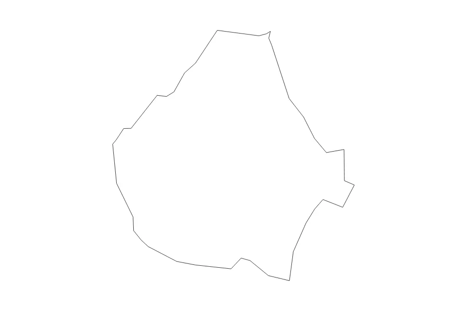 Outline map of Moravske Toplice Commune, Slovenia with subdivision borders.