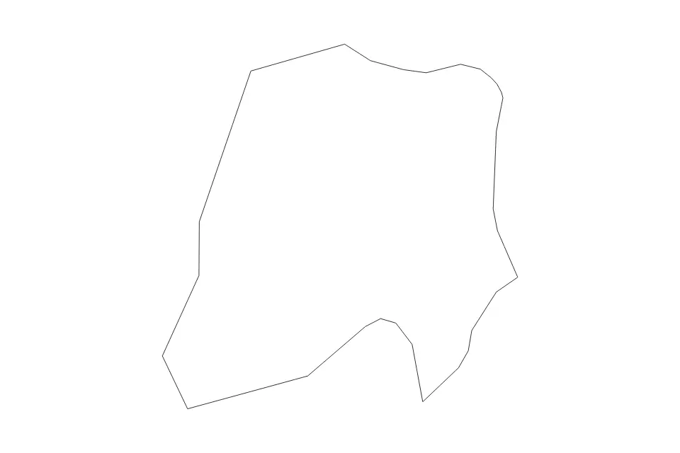 Outline map of Mozirje Commune, Slovenia with subdivision borders.
