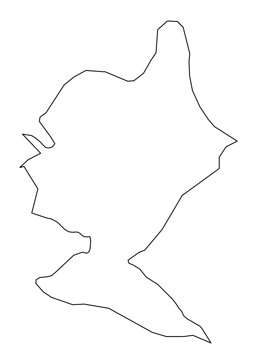 Outline map of Nova Gorica Statistical Region, Slovenia with rivers.