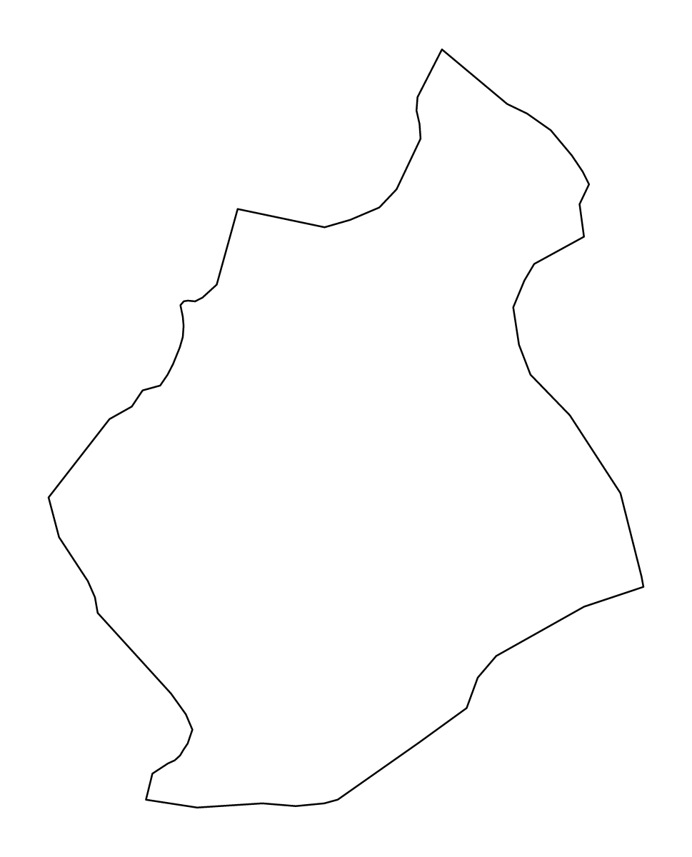 Outline map of Novo Mesto Municipality, Slovenia.