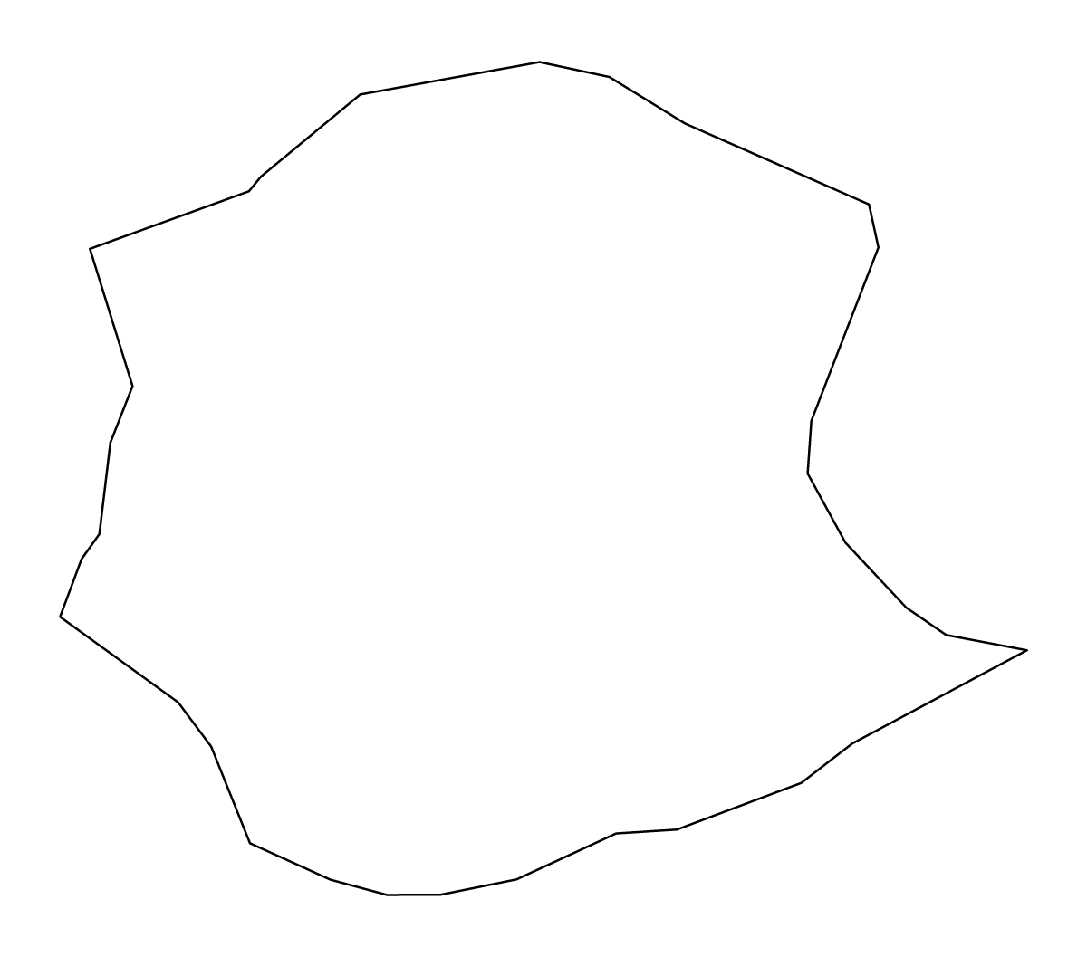 Mapa de contorno de Postojna, Slovenia.