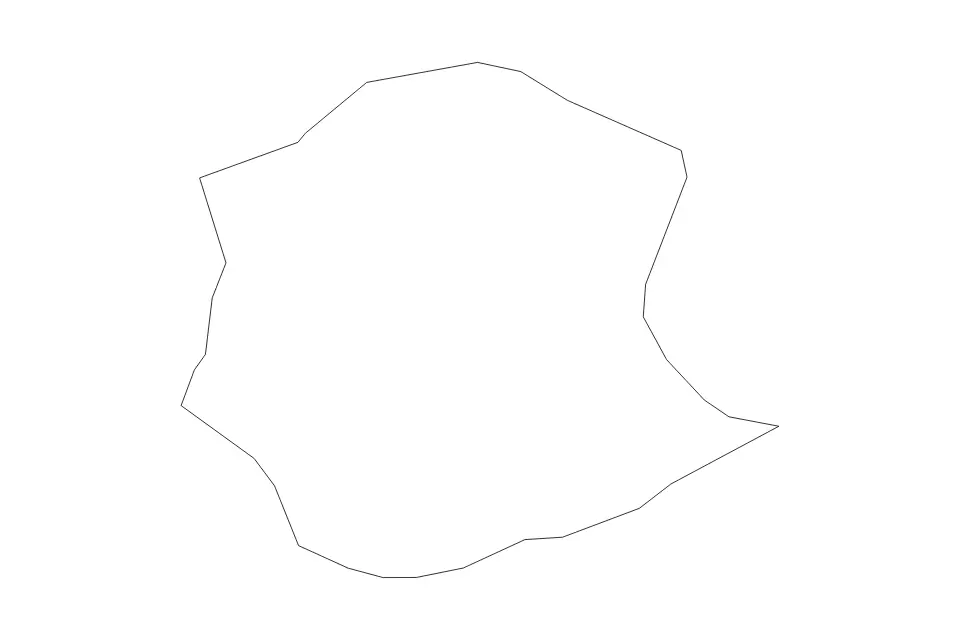 Mapa de Postojna, Slovenia de tipo contorno para Europa, con contorno con límites limpios.
