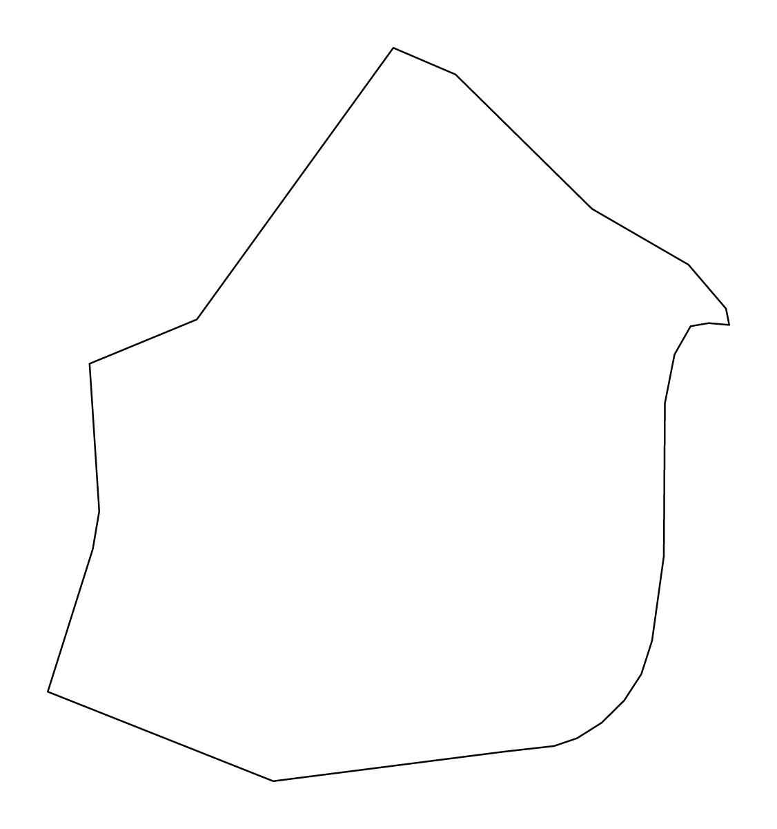 Outline map of Prebold Municipality, Slovenia.