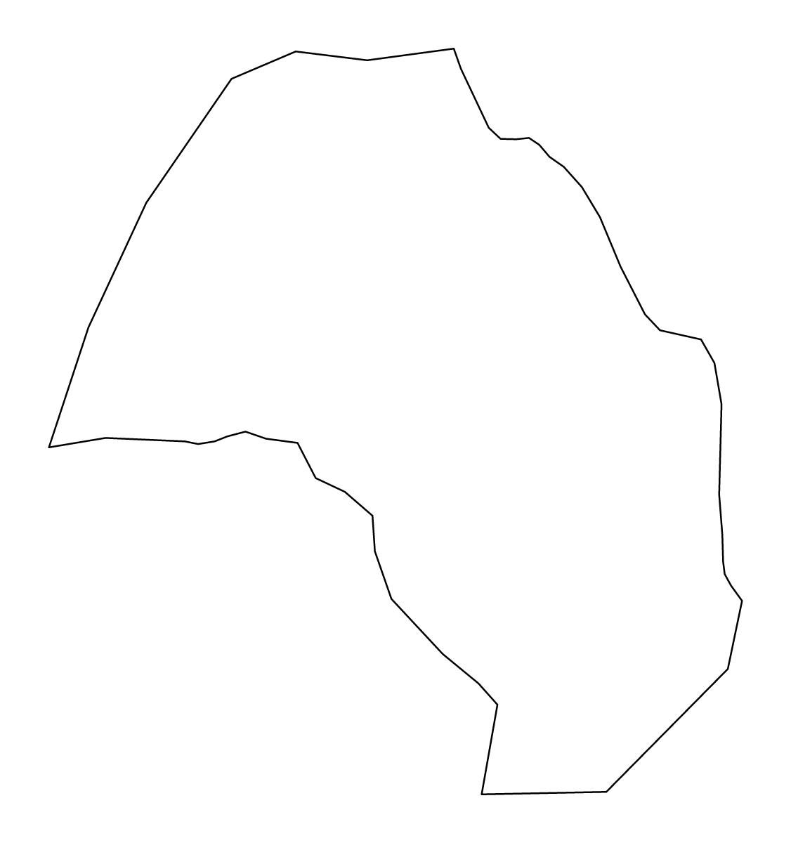 Outline map of Prevalje Municipality, Slovenia.