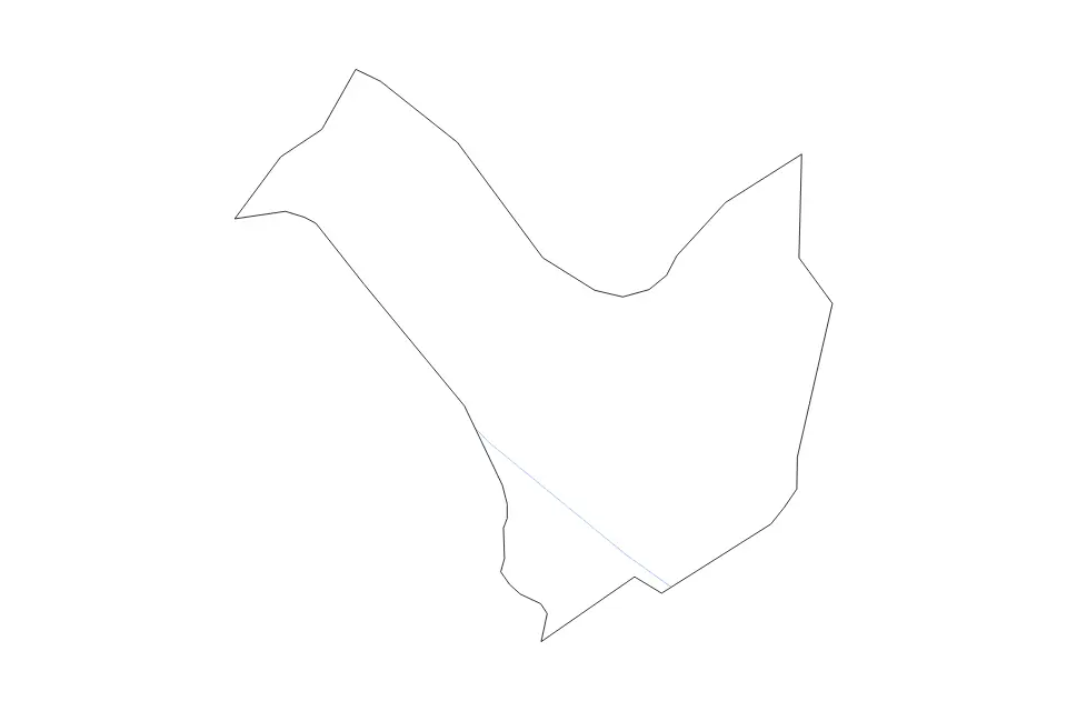 Outline map of Ptuj Commune, Slovenia with subdivision borders and rivers.