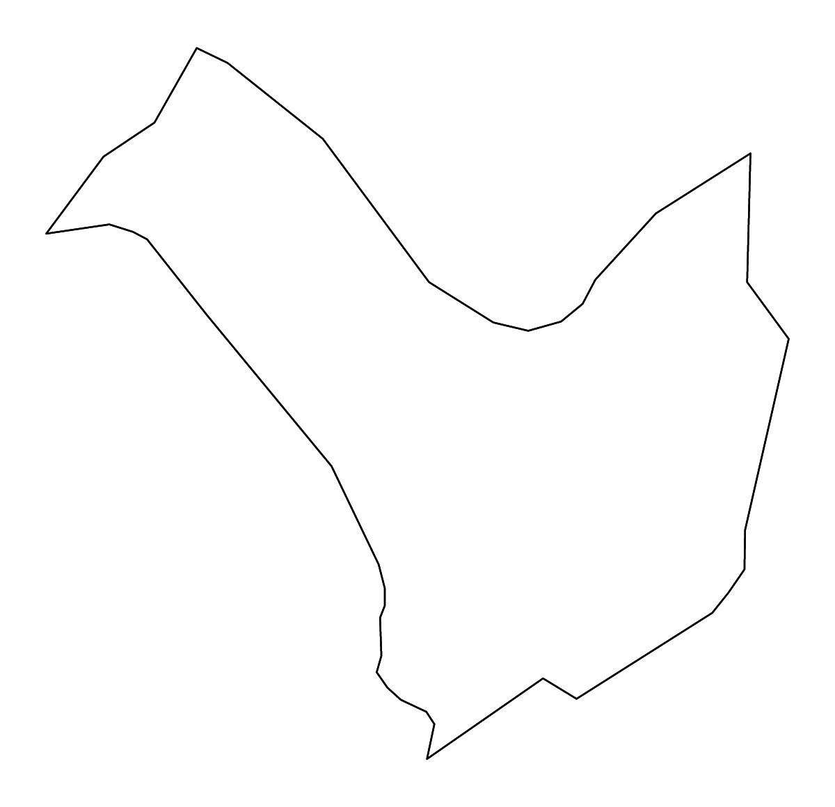 Outline map of Ptuj Municipality, Slovenia with rivers.