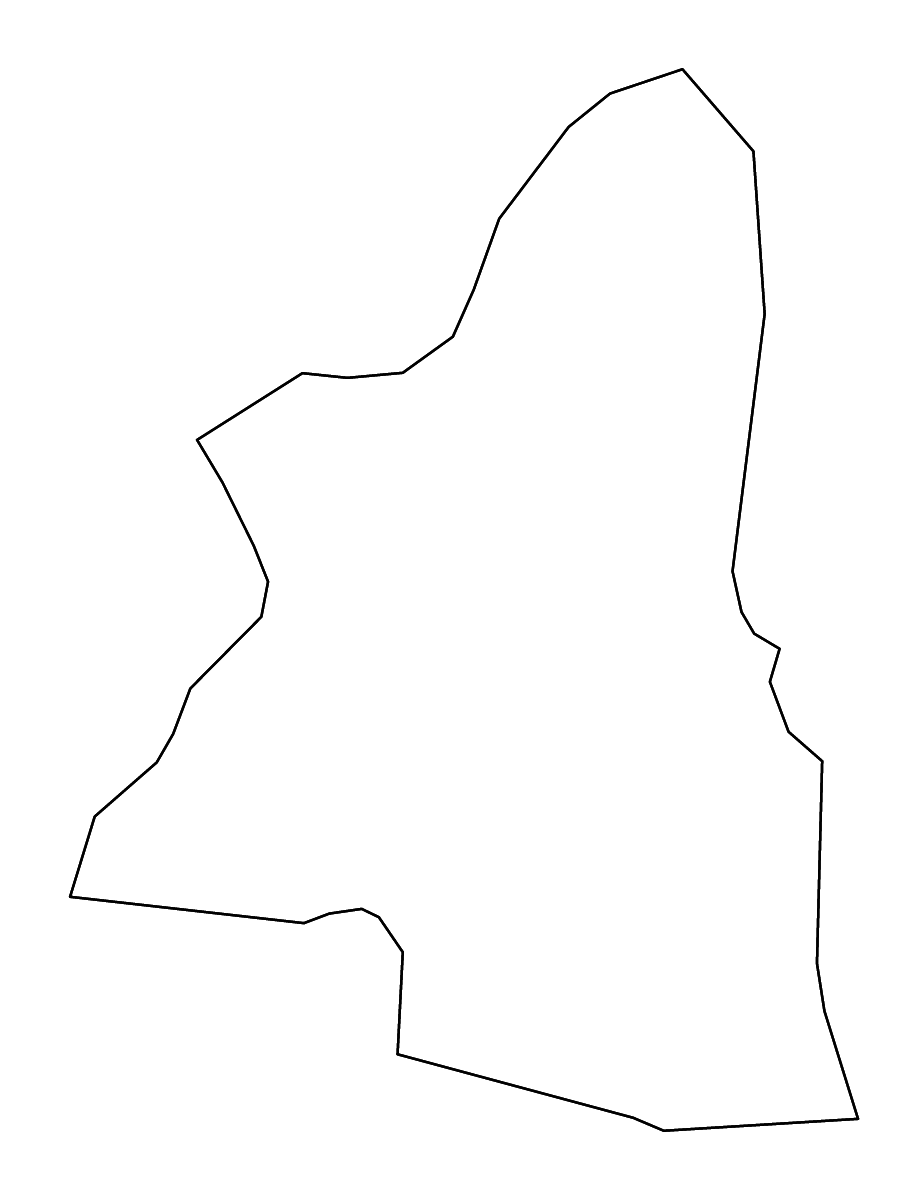 Outline map of Radovljica Statistical Region, Slovenia with rivers.