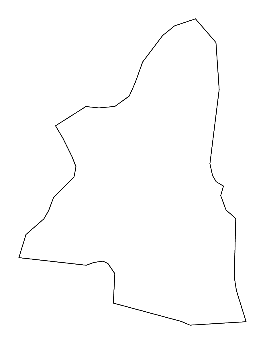 Mapa de contorno de Radovljica, Slovenia con ríos.