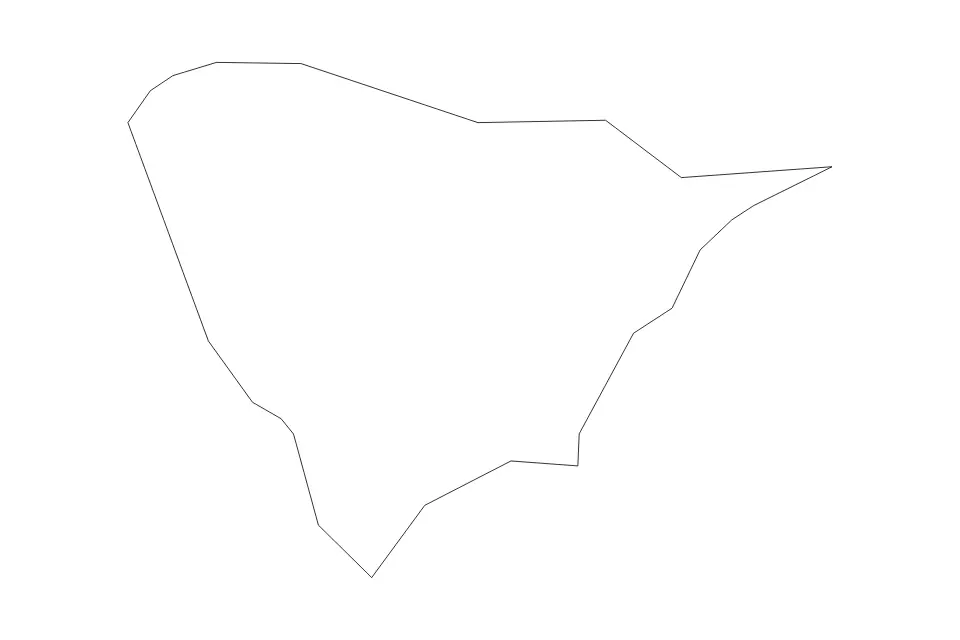 Outline map of Rogaška Slatina Commune, Slovenia with subdivision borders.