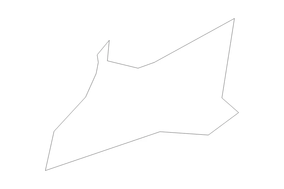 Outline map of Ruše Commune, Slovenia with subdivision borders.