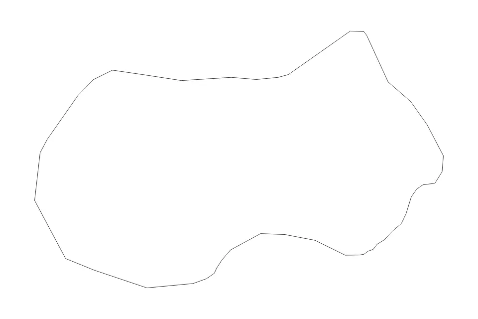 Outline map of Semič Commune, Slovenia with subdivision borders.