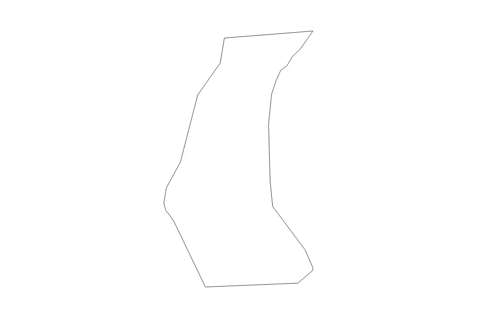 Outline map of Šenčur Commune, Slovenia with subdivision borders.