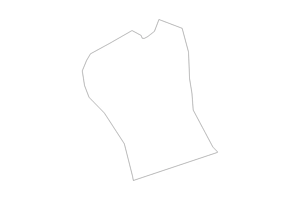 Outline map of Šentjernej Commune, Slovenia with subdivision borders.