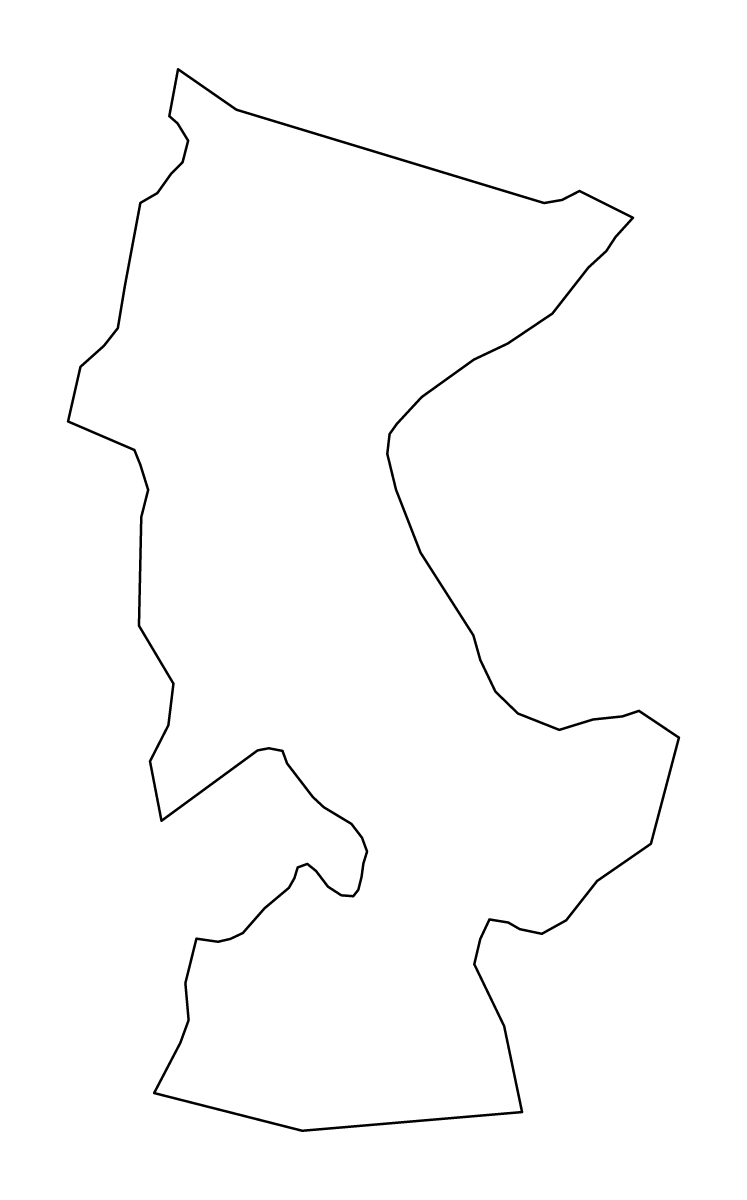 Outline map of Šentjur Municipality, Slovenia.