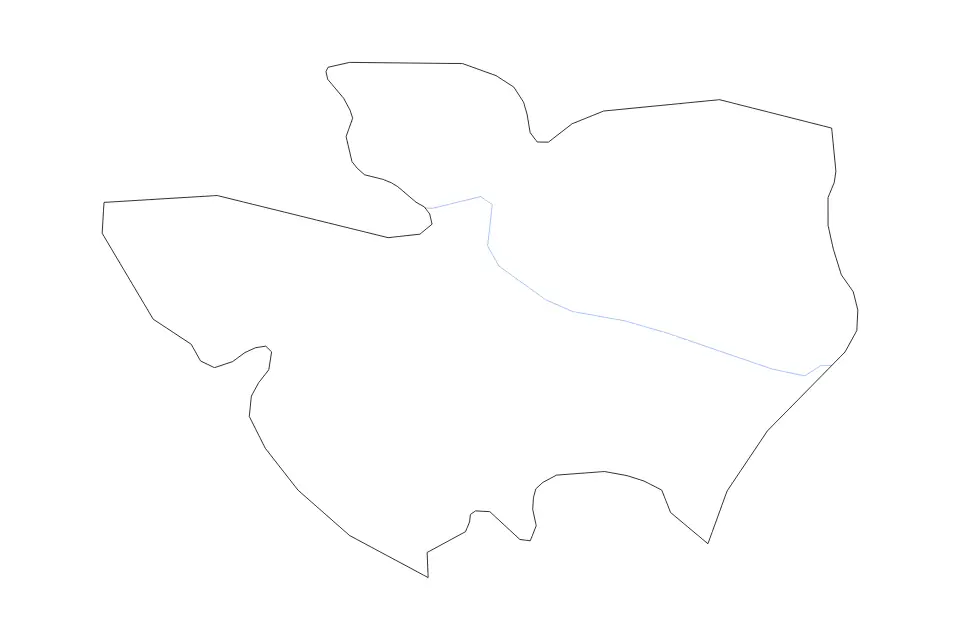 Outline map of Sevnica Commune, Slovenia with subdivision borders and rivers.