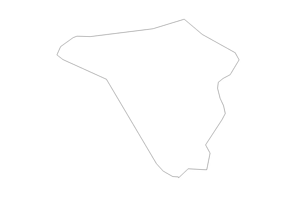 Outline map of Sežana Commune, Slovenia with subdivision borders.