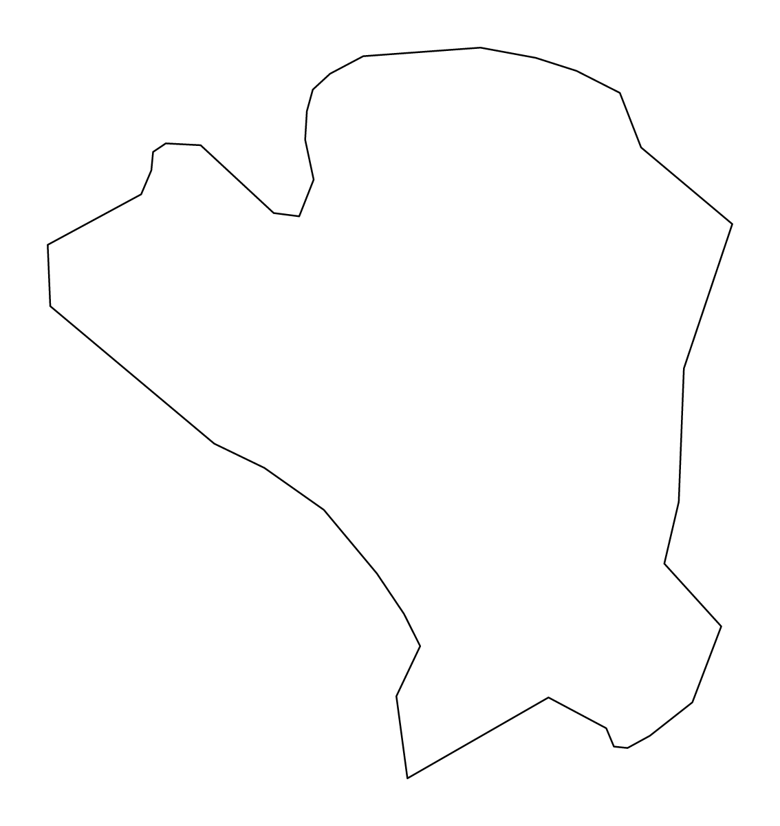 Outline map of Škocjan Municipality, Slovenia.