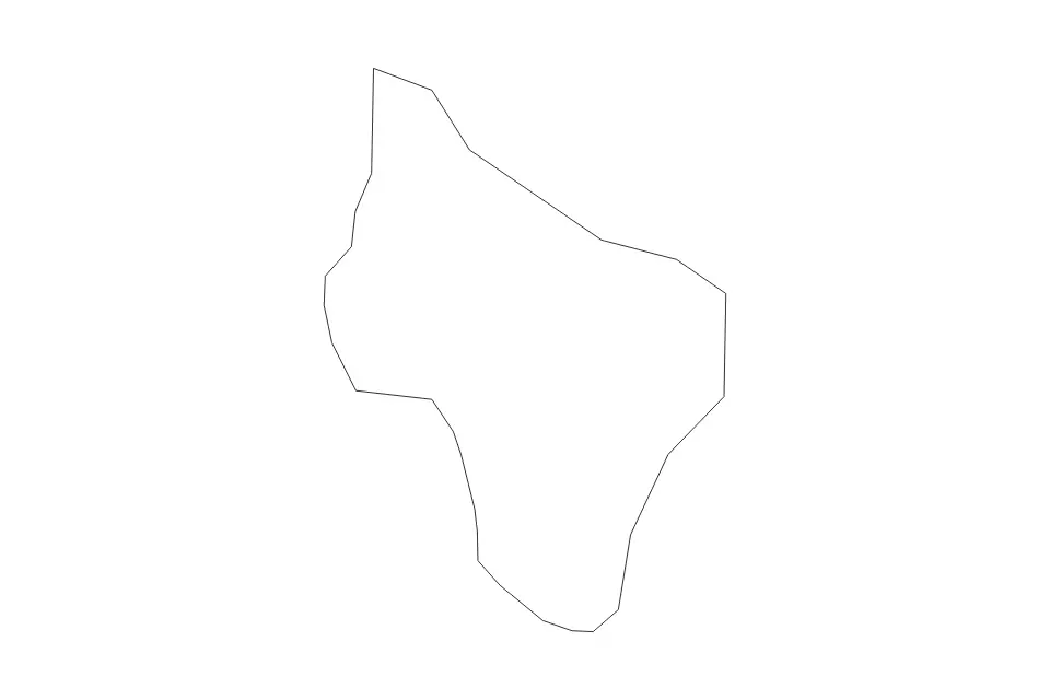 Outline map of Sveta Ana Commune, Slovenia with subdivision borders.