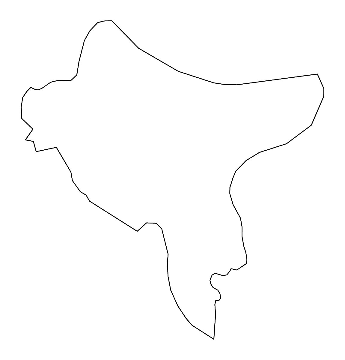 Outline map of Tolmin Municipality, Slovenia with rivers.