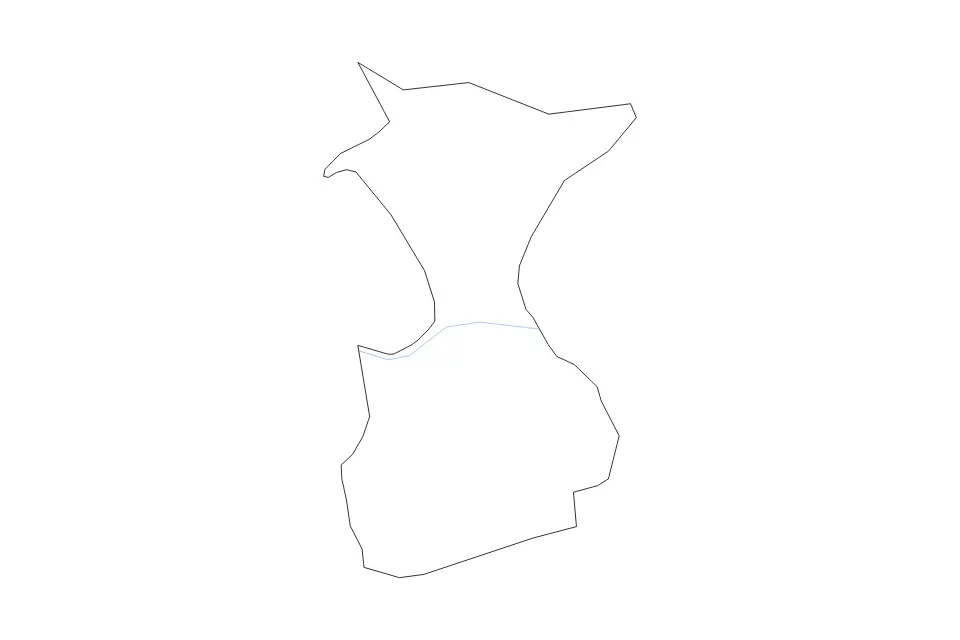 Outline map of Trbovlje Statistical Region, Slovenia with subdivision borders and rivers.