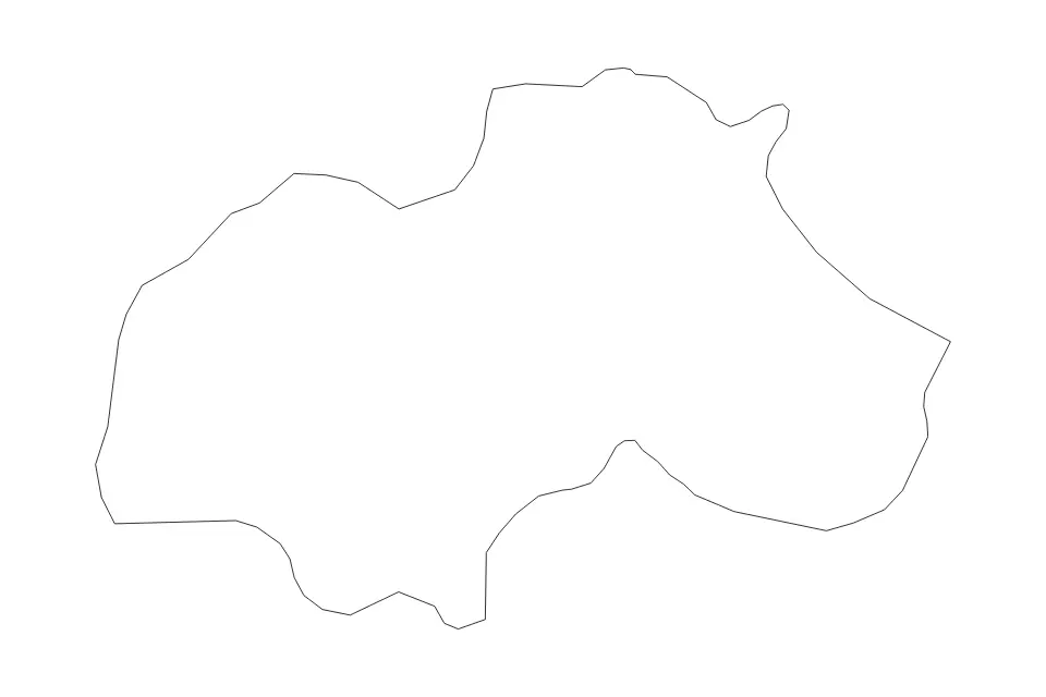 Mapa de Trebnje, Slovenia de tipo contorno para Europa, con contorno con límites limpios.