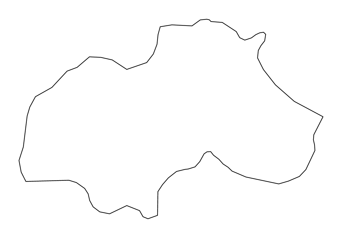 Outline map of Trebnje Municipality, Slovenia.