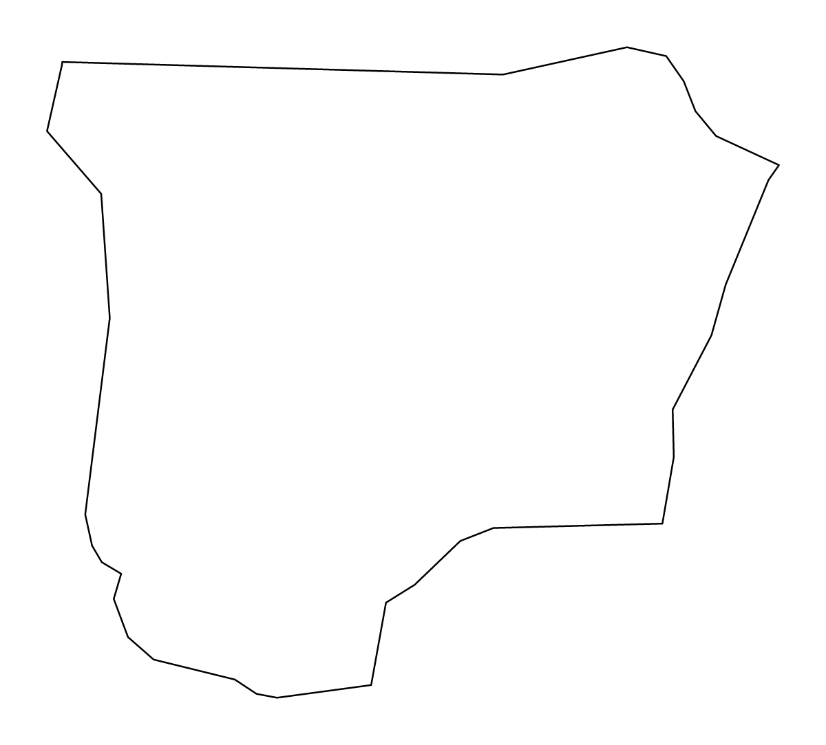 Outline map of Tržič Municipality, Slovenia.