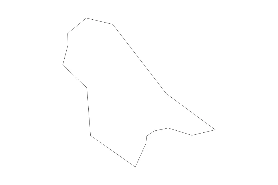 Outline map of Turnišče Commune, Slovenia with subdivision borders.