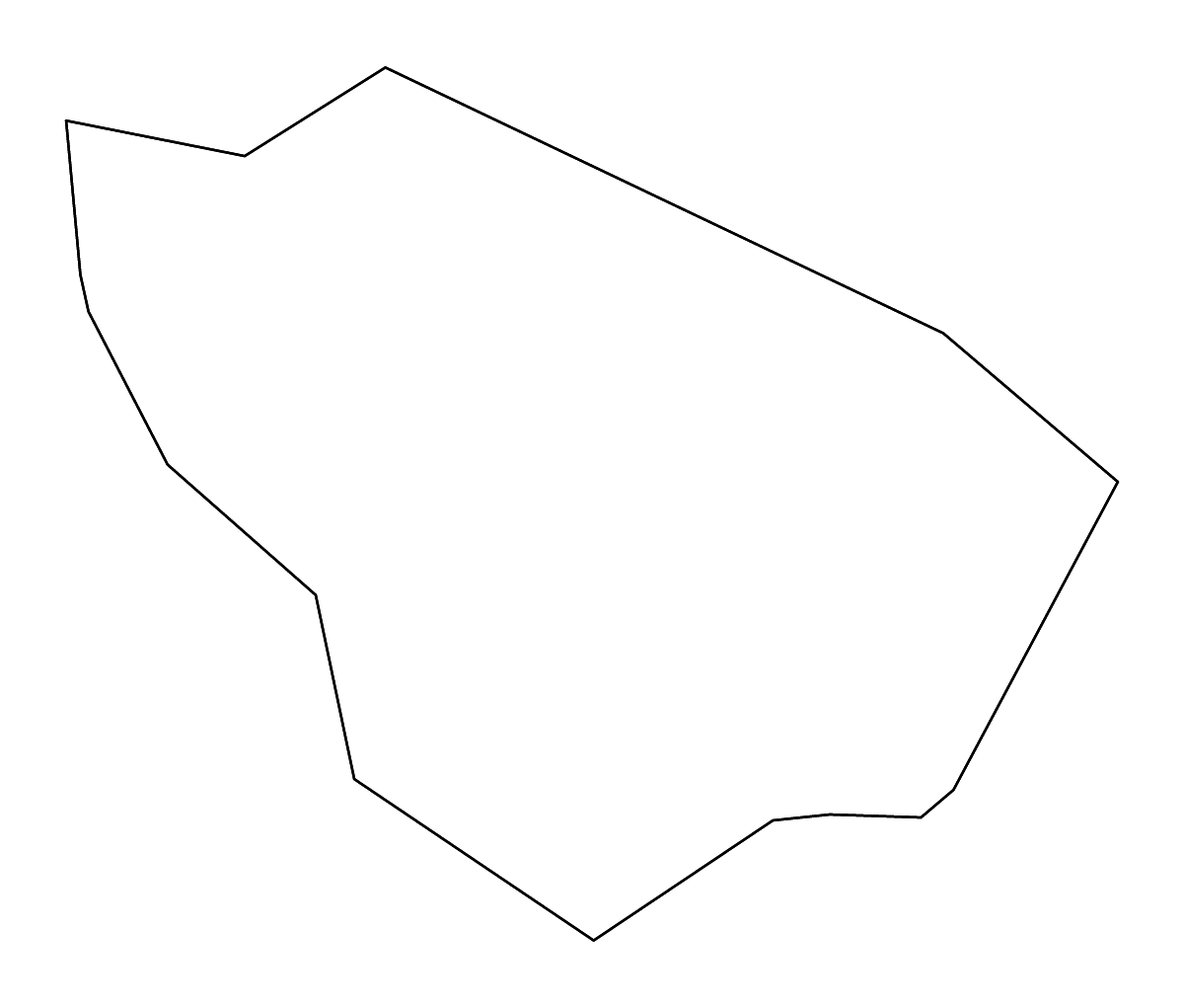 Outline map of Veržej Municipality, Slovenia with rivers.