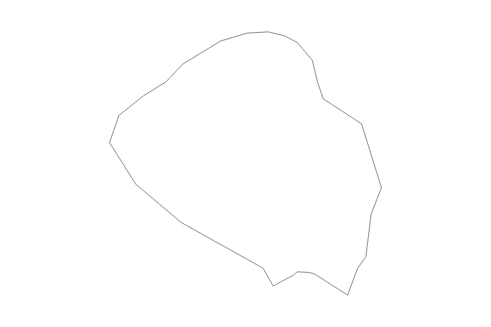 Outline map of Vipava Commune, Slovenia with subdivision borders.