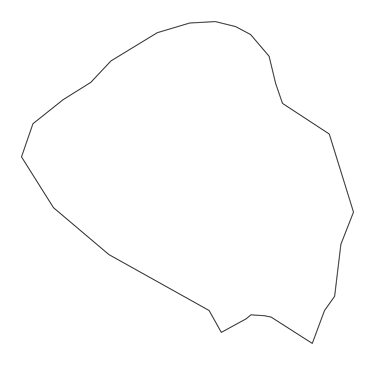 Outline map of Vipava Municipality, Slovenia.