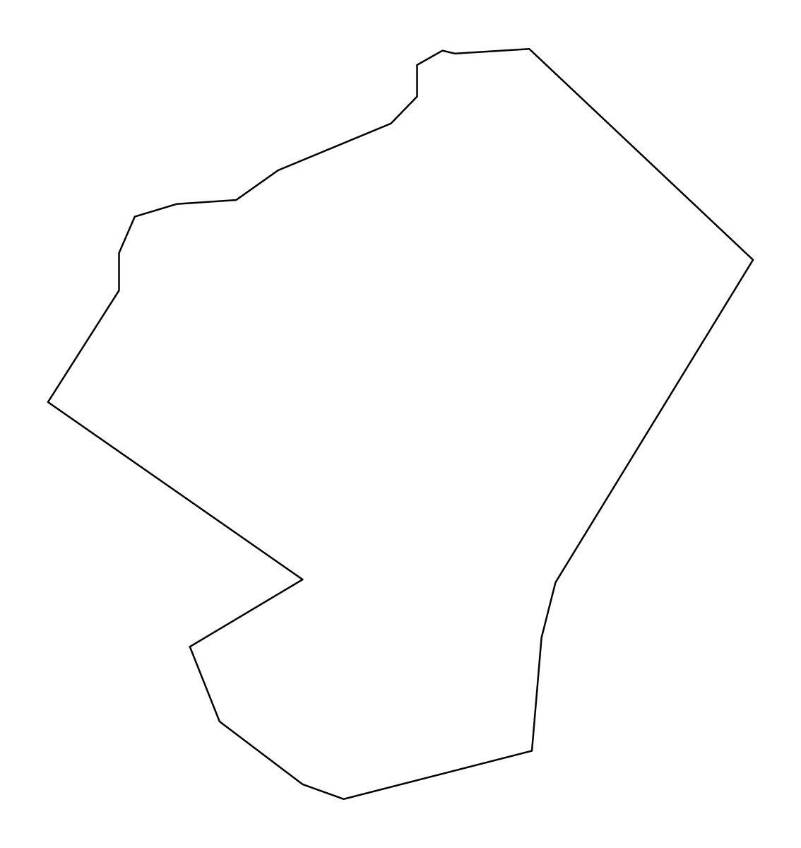 Outline map of Vransko Municipality, Slovenia.