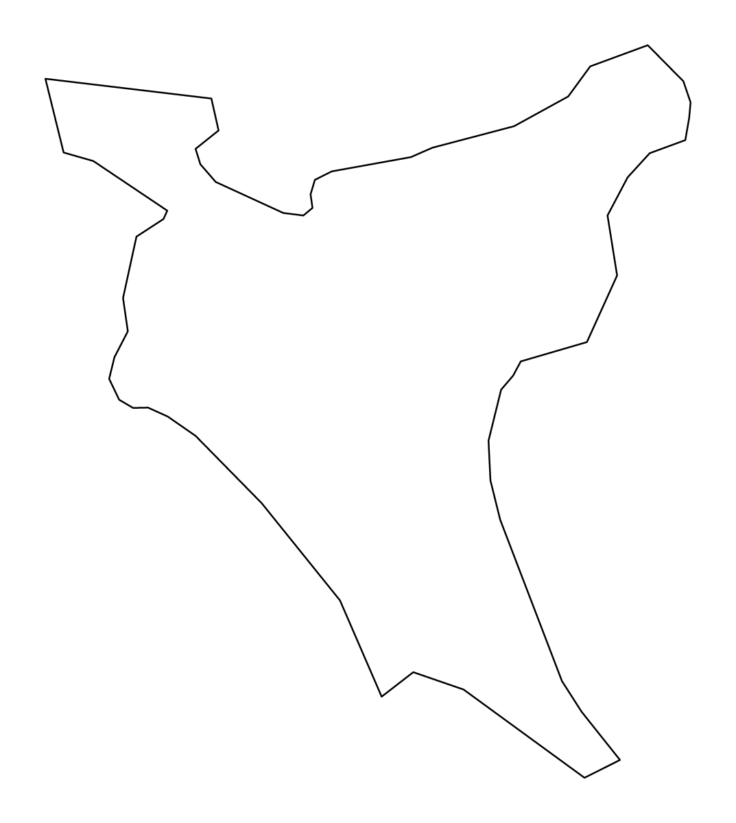 Mapa de contorno de Vrhnika, Slovenia.