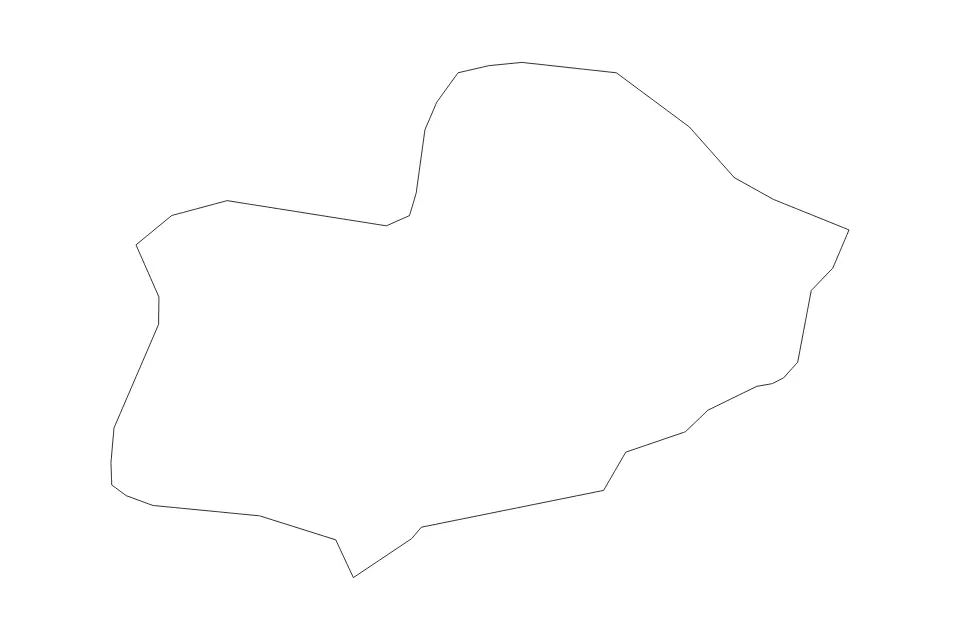 Outline map of Železniki Commune, Slovenia with subdivision borders.