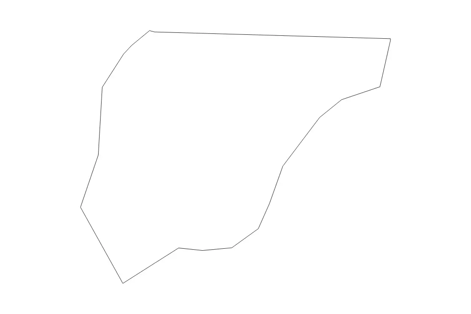 Outline map of Žirovnica Commune, Slovenia with subdivision borders.