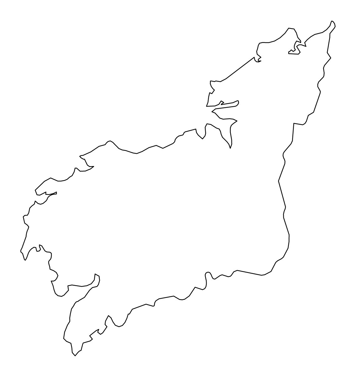 Mapa de contorno de A Coruña, Galicia.