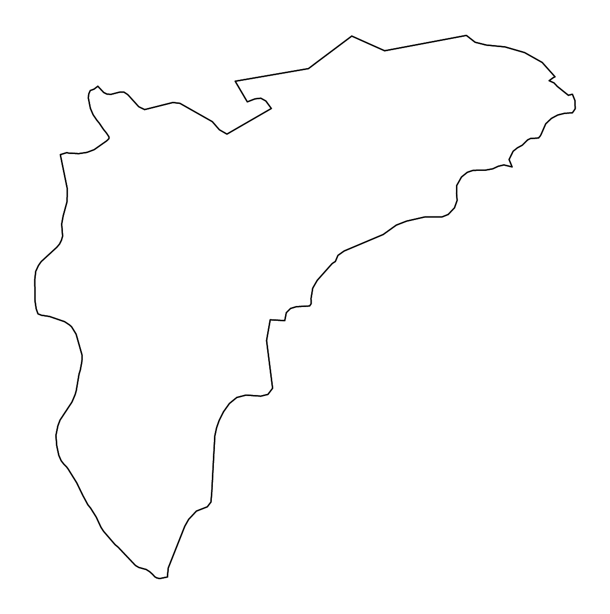 Mapa de contorno de Alicante/Alacant, Comunitat Valenciana con ríos.