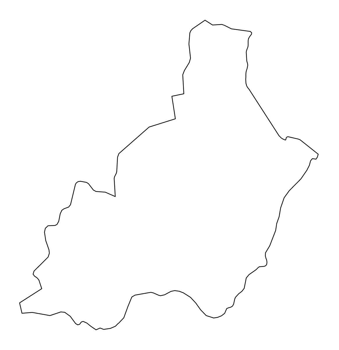 Mapa de contorno de Almería, Andalucía.