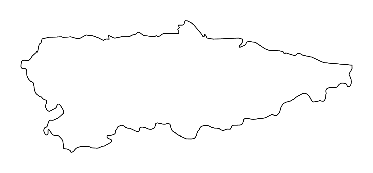 Outline map of Asturias, Principado de Asturias with rivers.