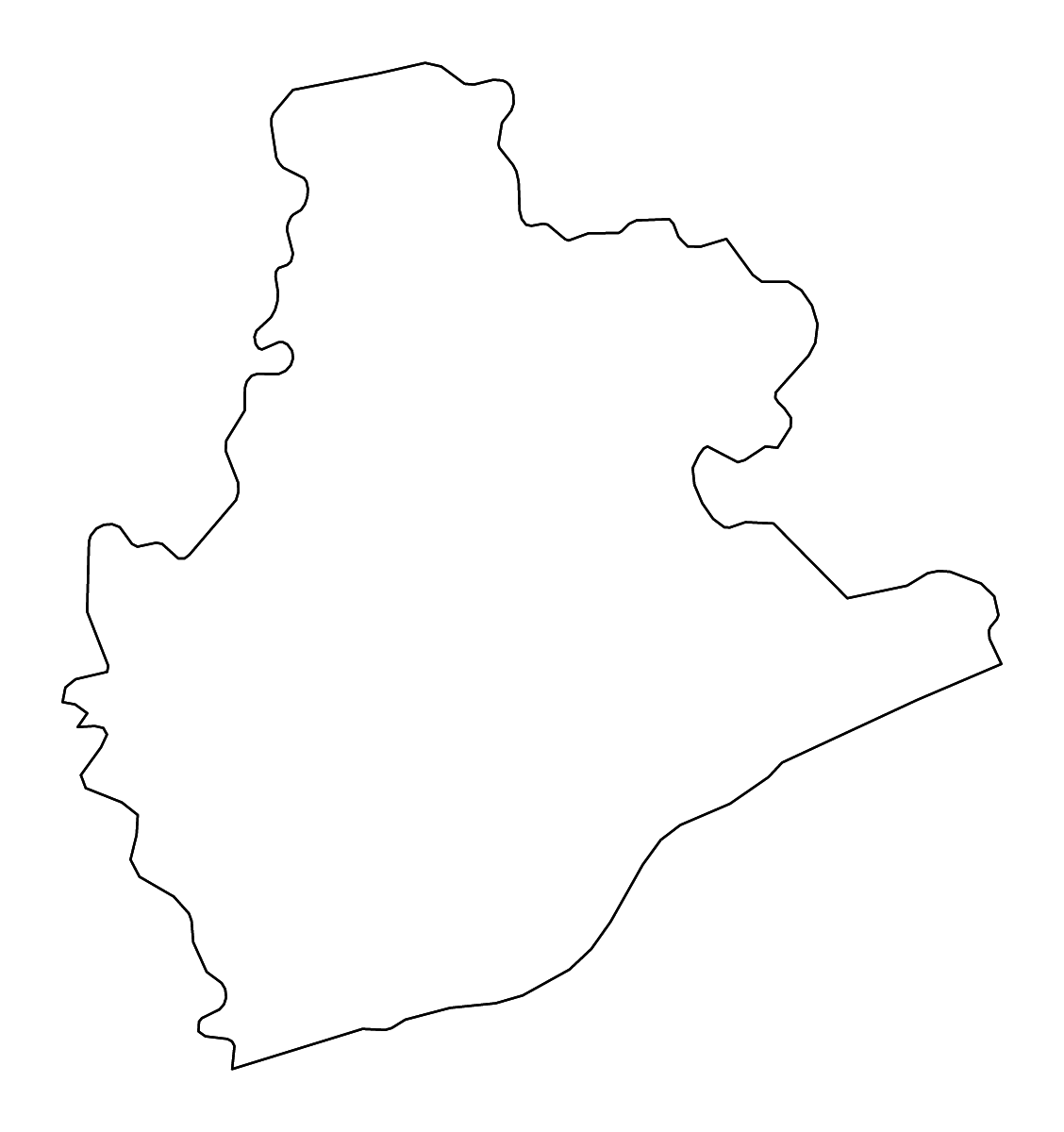 Mapa de contorno de Barcelona, Cataluña con ríos.