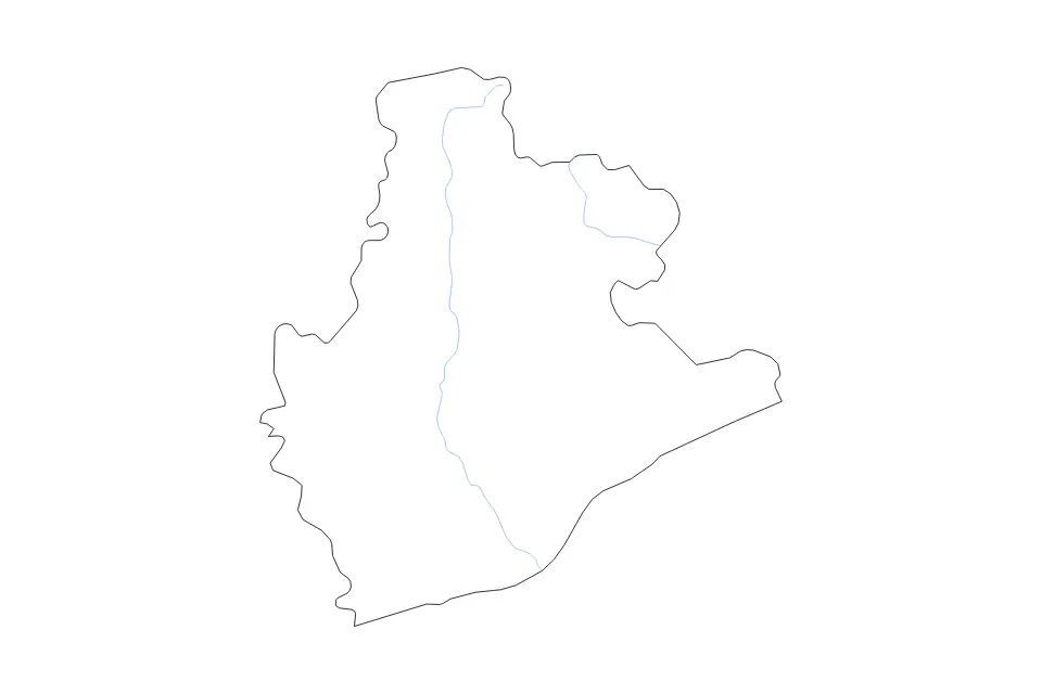 Mapa de Barcelona, Spain de tipo contorno y ríos para Europa, con contorno y ríos con límites limpios.