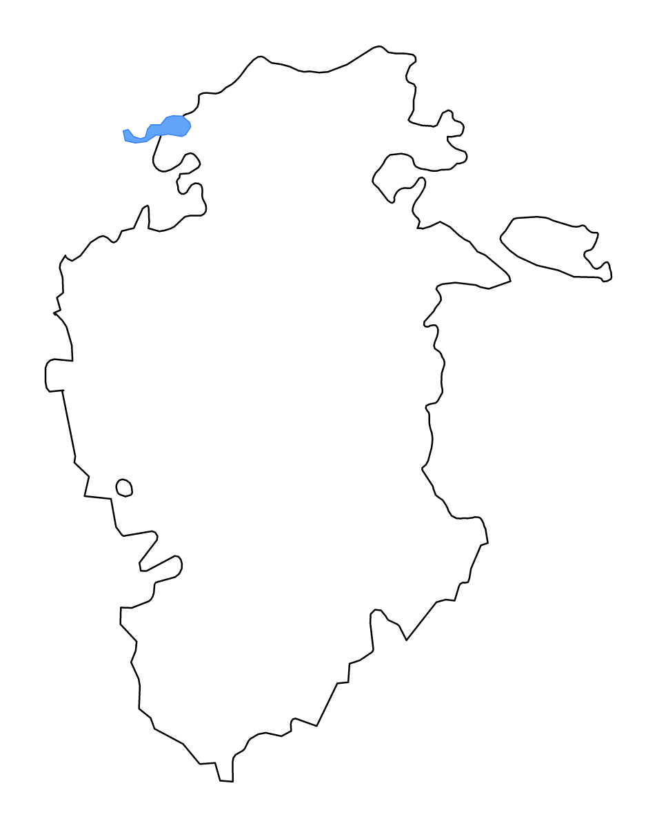 Outline map of Burgos, Castilla y León with lakes and rivers.